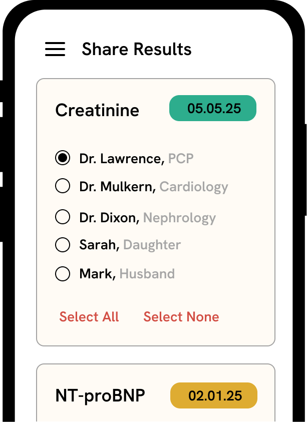 Share results UI